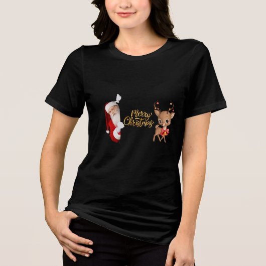 Black Merry Christmas T - Shirt (Vorderseite)