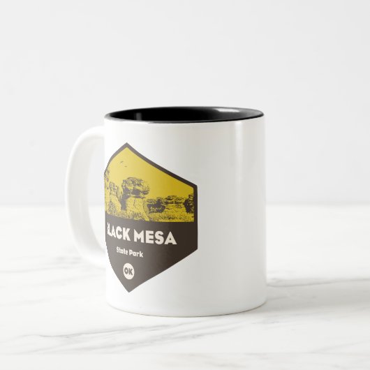 Black Mesa Staat Park Oklahoma Zweifarbige Tasse (Vorderseite Links)