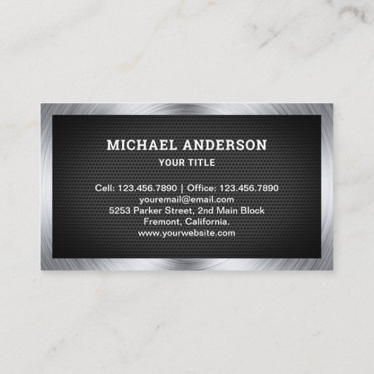 Black Mesh Construction Hauling Dump Truck Visitenkarte (Rückseite)