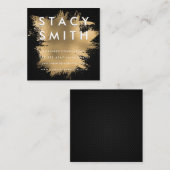 Black Mesh Gold Foil Quadratische Visitenkarte (Vorne/Hinten)