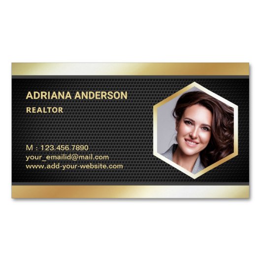 Black Mesh Gold Fossilienmuseum Montebello Anwesen Magnetische Visitenkarte (Vorderseite)