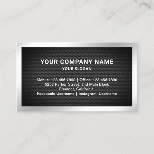 Black Mesh Silver Fossilien Ein perfektes Anwesen Visitenkarte (Rückseite)