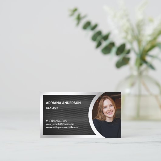 Black Mesh Silver Fossilien Ein perfektes Anwesen Visitenkarte (Stehend Vorderseite)