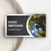 Black Mesh Steel Welding Fabricator Welder Visitenkarte