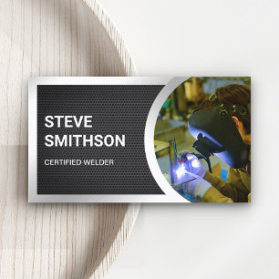 Black Mesh Steel Welding Fabricator Welder Visitenkarte