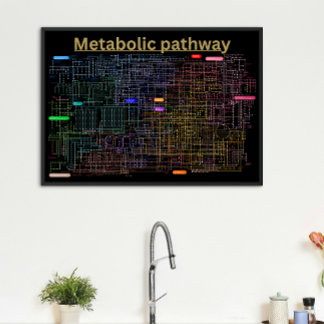 Black Metabolic pathway of the cell Poster