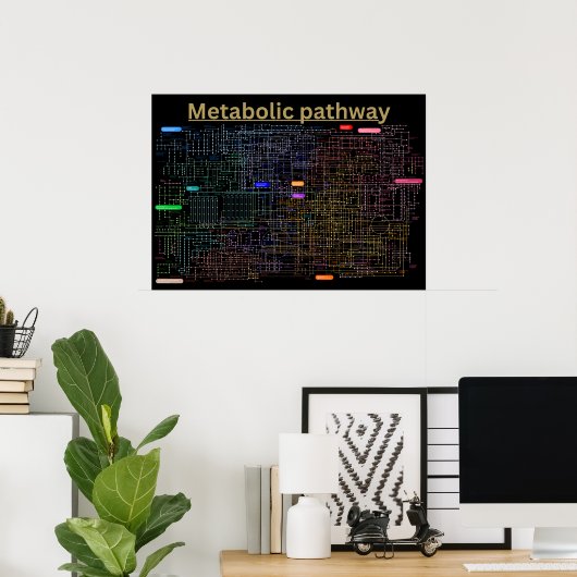 Black Metabolic pathway of the cell Poster (Heimbüro)