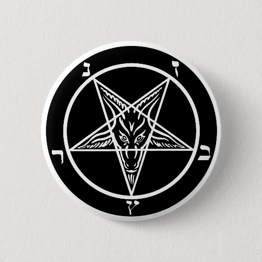 Black Metal Baphomet Button - böse!! (Vorderseite)