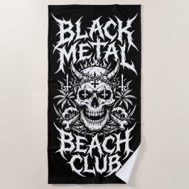 Black Metal Beach Club Totenkopf Illustration Strandtuch