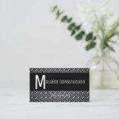 Black & Metal Business Card 3 Visitenkarte (Stehend Vorderseite)