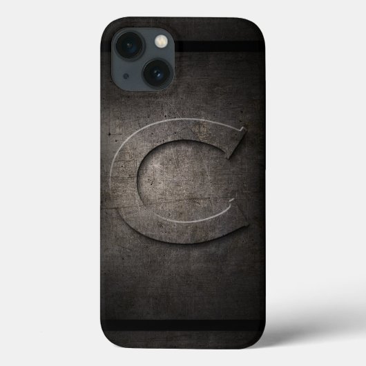 Black Metal C Monogram iPhone Case (Rückseite)