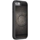 Black Metal C Monogram iPhone Case (Rückseite/Rechts)