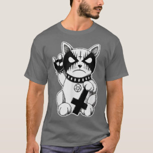 Black Metal Cat Goth and Death Metal  T-Shirt