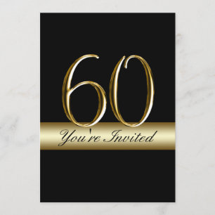 Black Metal Gold Print 60. Geburtstag Einladungen