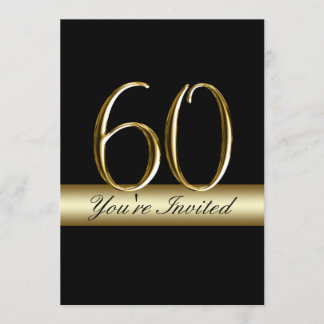 Black Metal Gold Print 60. Geburtstag Einladungen