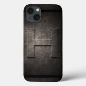 Black Metal H Monogram iPhone Case (Rückseite)
