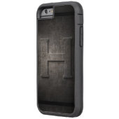 Black Metal H Monogram iPhone Case (Rückseite Links)