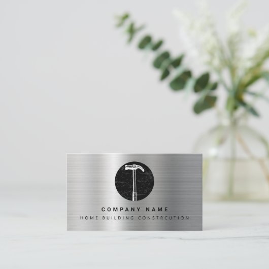 Black Metal Hammer Zuhause Gebäude Construction Visitenkarte (Stehend Vorderseite)