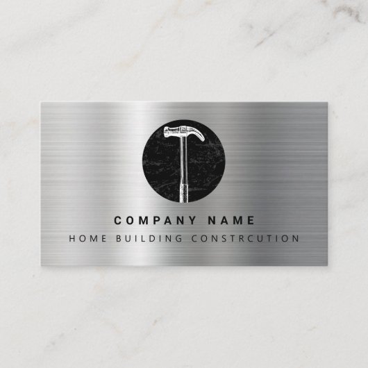 Black Metal Hammer Zuhause Gebäude Construction Visitenkarte (Vorderseite)
