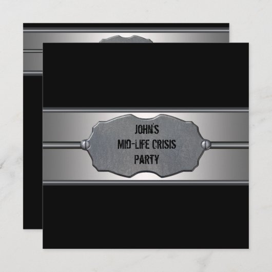 Black Metal Mans 40. Geburtstag Einladung (Vorne/Hinten)