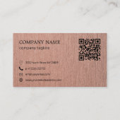 Black Metal Rose Gold Hintergrund QR Code Visitenkarte (Rückseite)