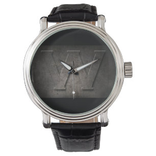 Black Metal Rustic W Monogram Watch Armbanduhr