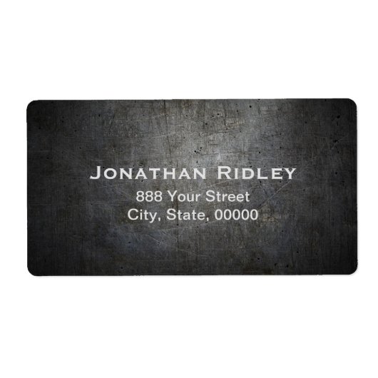 Black METAL Shipping Label (Vorne)