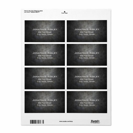 Black METAL Shipping Label (Vorne)