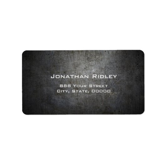 Black METAL Shipping Label Adressaufkleber (Vorne)