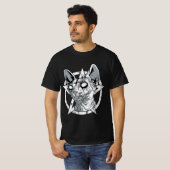 Black Metal Sphynx Cat Goth and Death Metal Sphinx T-Shirt (Vorne ganz)