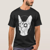 Black Metal Sphynx Cat I Goth and Death Metal T-Shirt (Vorderseite)