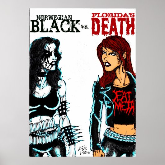 Black Metal Vs. Death Metal Poster (Vorne)