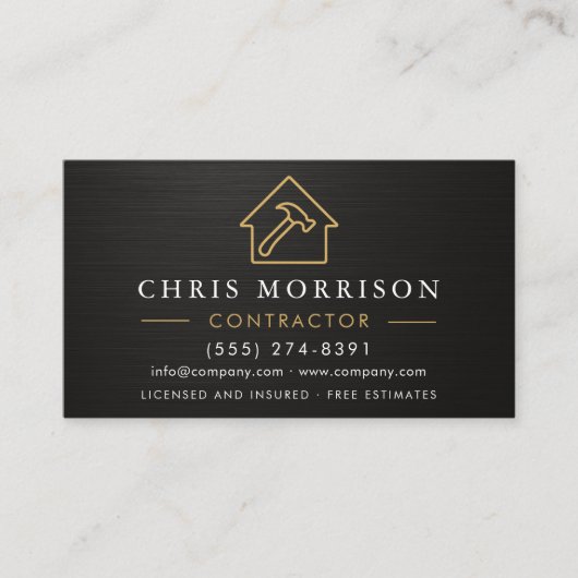 Black Metallic Building Construction  Visitenkarte (Vorderseite)