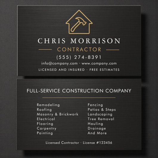 Black Metallic Building Construction  Visitenkarte