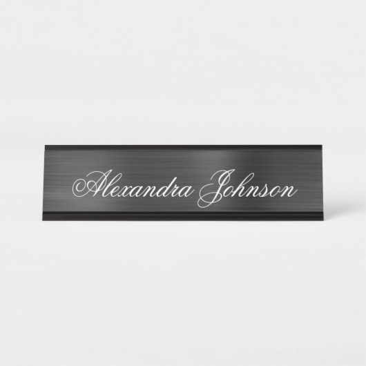 Black Metallic Foil Paradies für Kletterhexen: Schreibtischnamensplakette (Vorderseite )