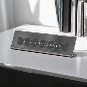 Black Metallic Foil Paradies für Kletterhexen: Schreibtischnamensplakette