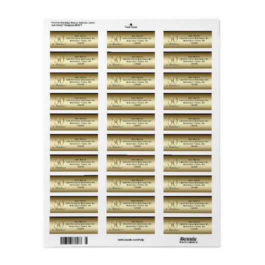 Black Metallic Gold 50. Geburtstag (Vorne)