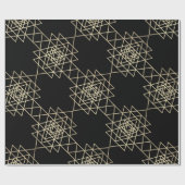 Black Metallic Gold Hexagon Geometry Champaign Geschenkpapier (Flach)