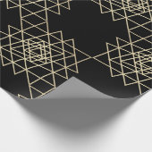 Black Metallic Gold Hexagon Geometry Champaign Geschenkpapier (Ecke)