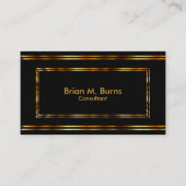 Black Metallic Gold Lines Visitenkarte (Vorderseite)