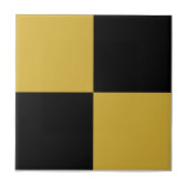 Black & Metallic Gold Square Box Stylish Pattern Fliese (Vorderseite)