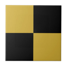 Black & Metallic Gold Square Box Stylish Pattern Fliese