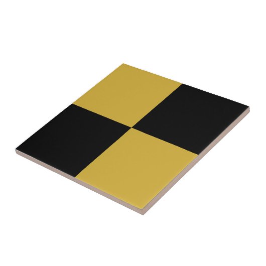 Black & Metallic Gold Square Box Stylish Pattern Fliese (Seite)