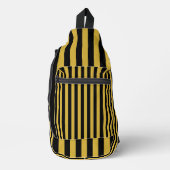 Black Metallic Gold Stripe Pattern Stylish Crossbody Bag (Vorderseite)