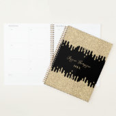 Black & Metallic Gold Tropfen Signature-Script Planer (Anzeige)