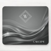 Black Metallic Luxury Monogram Mousepad (Vorne)
