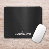 Black Metallic Mit Monogramm Mousepad