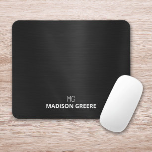 Black Metallic Mit Monogramm Mousepad