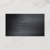 Black Metallic Pink Glitzer Damask Corporate Visitenkarte (Rückseite)