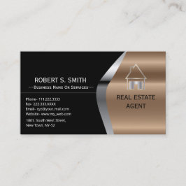 Black Metallic Real Anwesen Agent Visitenkarte